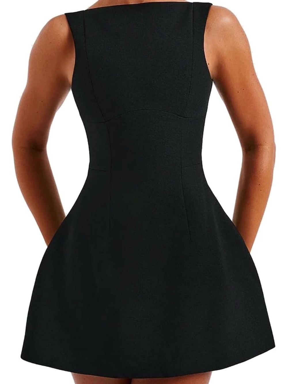 Women's Black Sleeveless A-Line Mini Dress